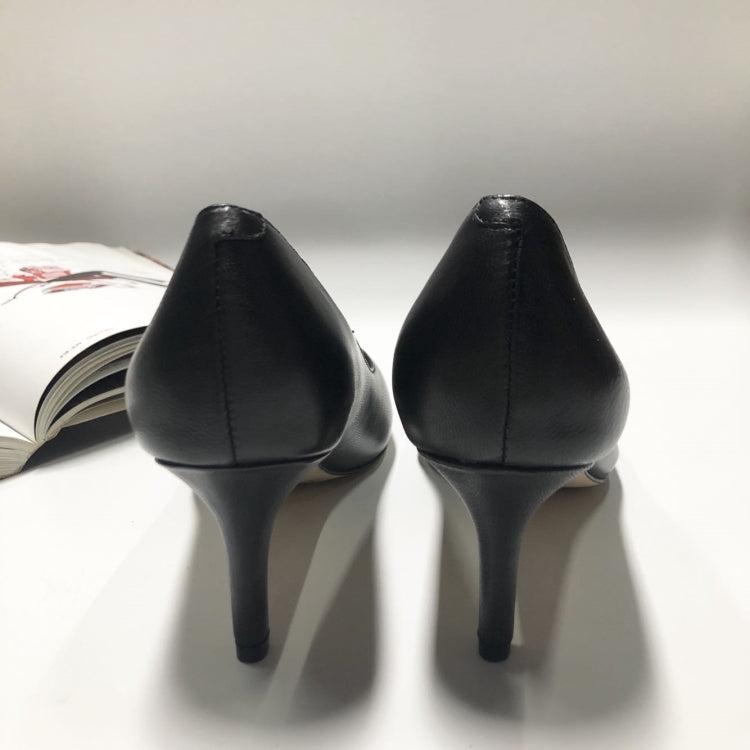 Full Leather Upholstery Shallow Mouth Pointed Head Fashion Women Shoes