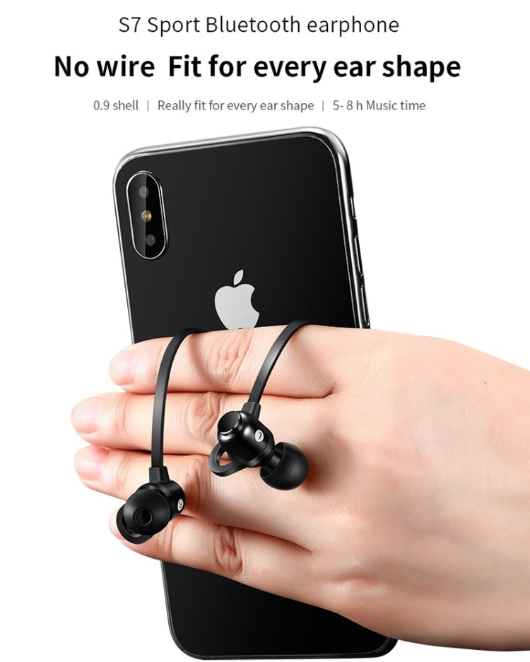 Moloke S7 Hanging Neck Magnetic In-ear Sports Bluetooth Earphone Waterproof Anti-sweat Stereo Sound Headset (Red)