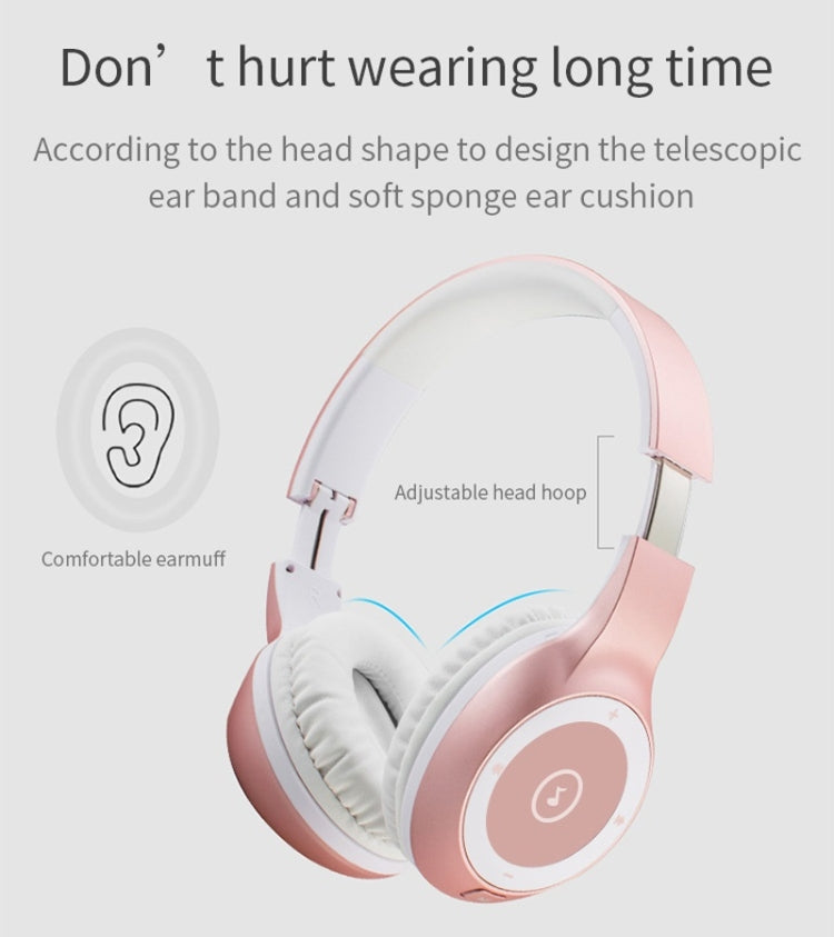 Moloke T8 Foldable Wireless Bluetooth Headset Stereo Sound Earphones, Support TF Card & Handfree Function