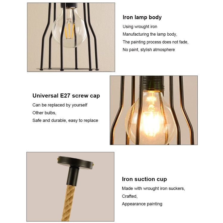 YWXLight Retro Creative Single Head Bar Restaurant Light Simple Aisle Personality Wrought Iron Lamp