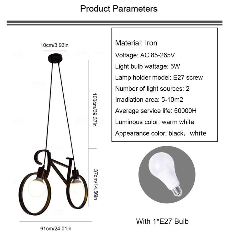 YWXLight Vintage Wrought Iron Bicycle Chandelier Restaurant Bar Creative Chandelier