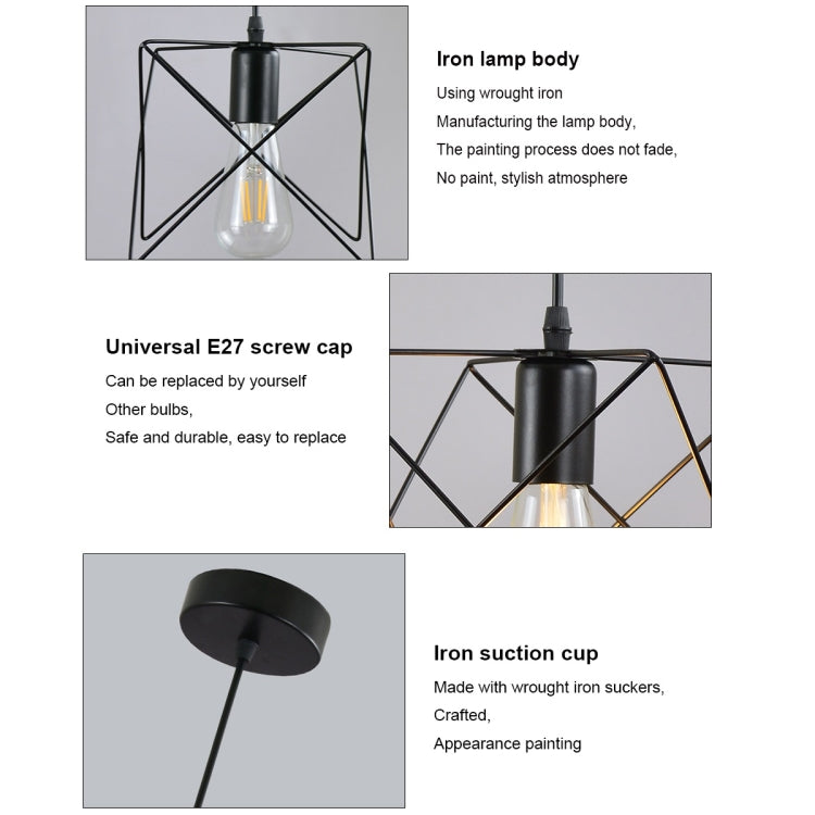 YWXLight Retro Creative Personality Living Room Dining Room Single Head Wrought Iron Small Hanging Lamps