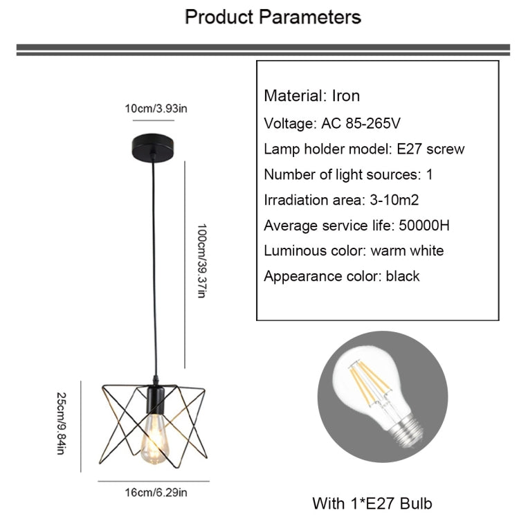 YWXLight Retro Creative Personality Living Room Dining Room Single Head Wrought Iron Small Hanging Lamps