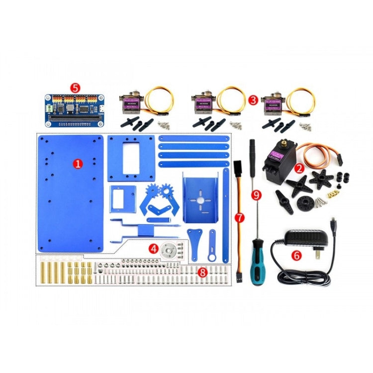 Waveshare 4-DOF Metal Robot Arm Kit for micro:bit, Support Bluetooth, US Plug