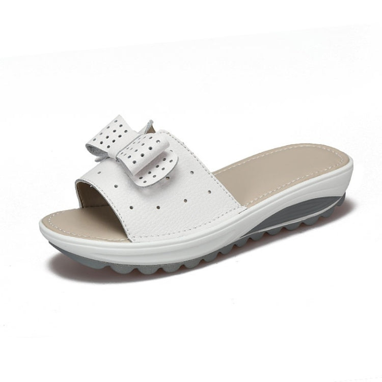 Bowknot Hollow Design Fashion Wild Casual Women Slippers
