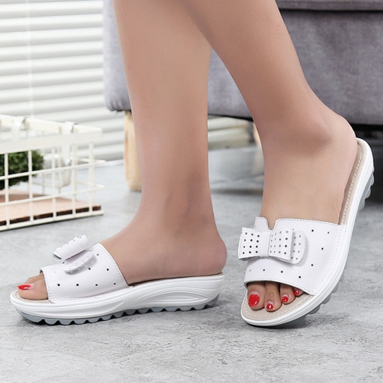 Bowknot Hollow Design Fashion Wild Casual Women Slippers