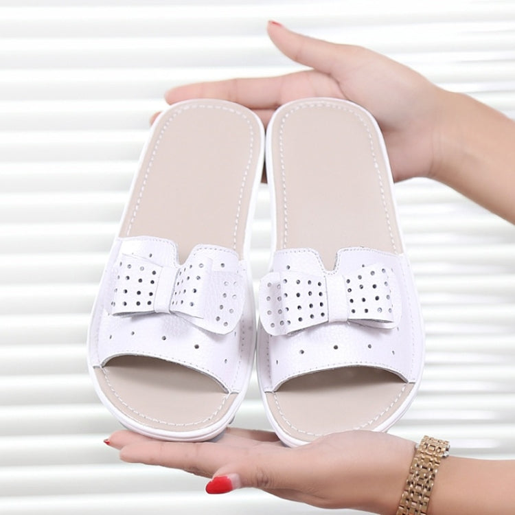 Bowknot Hollow Design Fashion Wild Casual Women Slippers