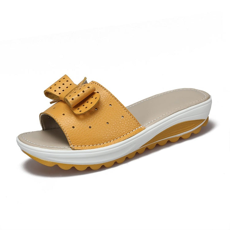Bowknot Hollow Design Fashion Wild Casual Women Slippers