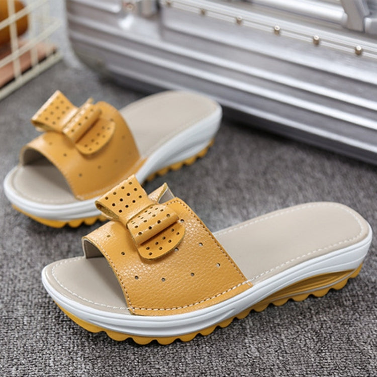 Bowknot Hollow Design Fashion Wild Casual Women Slippers