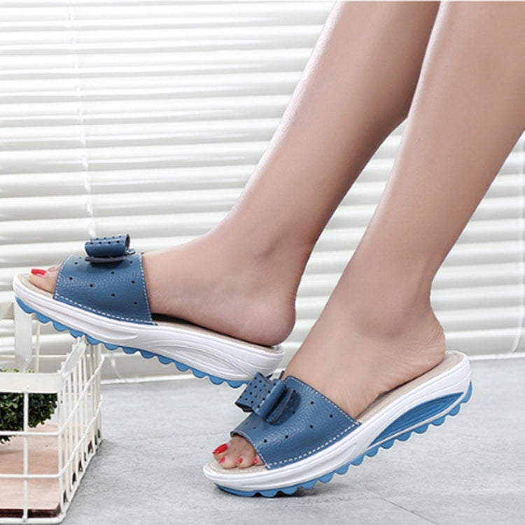 Bowknot Hollow Design Fashion Wild Casual Women Slippers