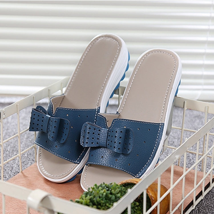 Bowknot Hollow Design Fashion Wild Casual Women Slippers