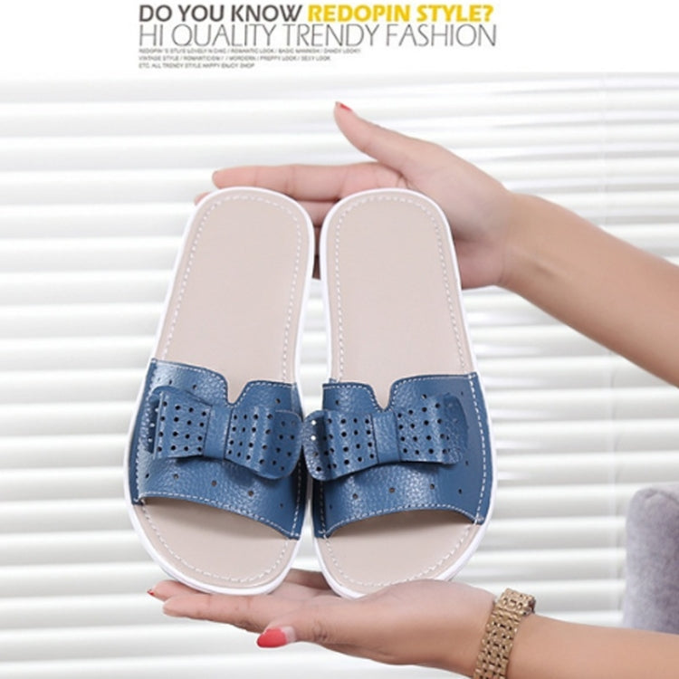 Bowknot Hollow Design Fashion Wild Casual Women Slippers
