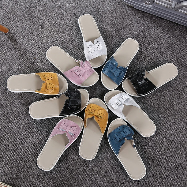 Bowknot Hollow Design Fashion Wild Casual Women Slippers