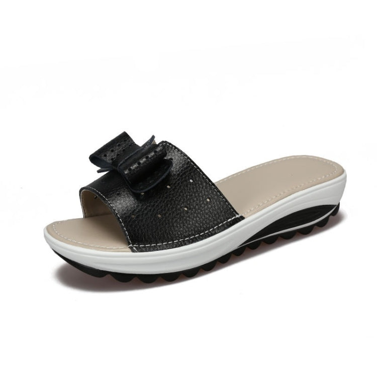 Bowknot Hollow Design Fashion Wild Casual Women Slippers