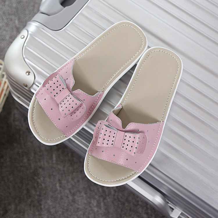 Bowknot Hollow Design Fashion Wild Casual Women Slippers