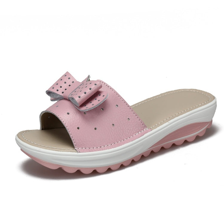 Bowknot Hollow Design Fashion Wild Casual Women Slippers