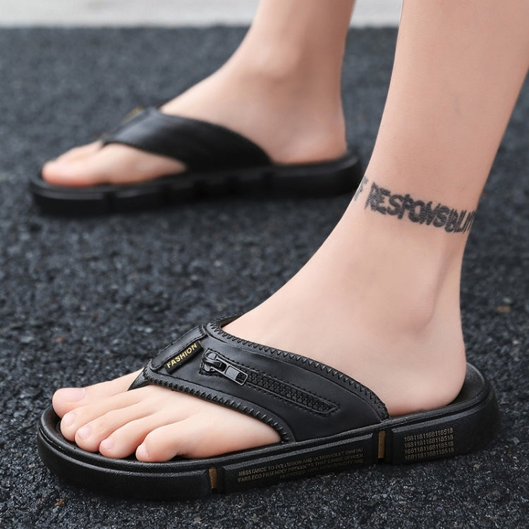 Fashion Zipper Non-slip Wearable Casual Slippers for Men