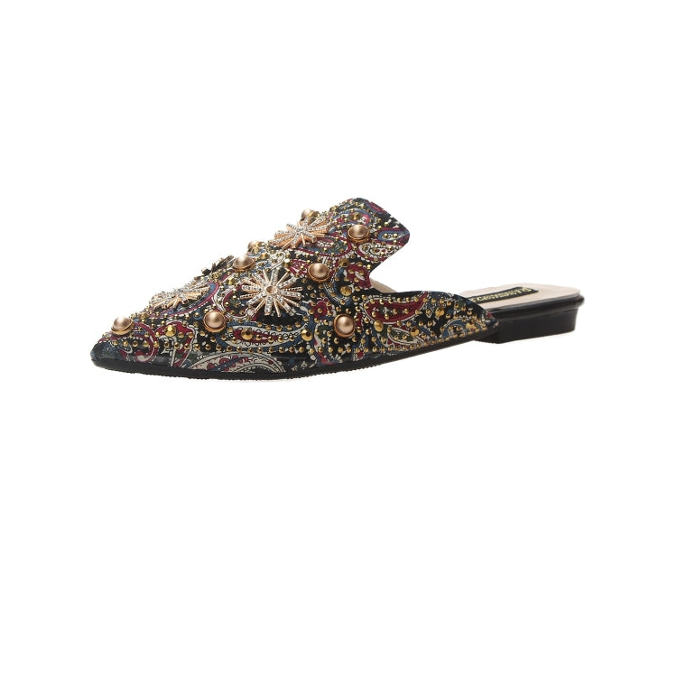Rivet Embroidered Ethnic Style Sandals Slippers for Women