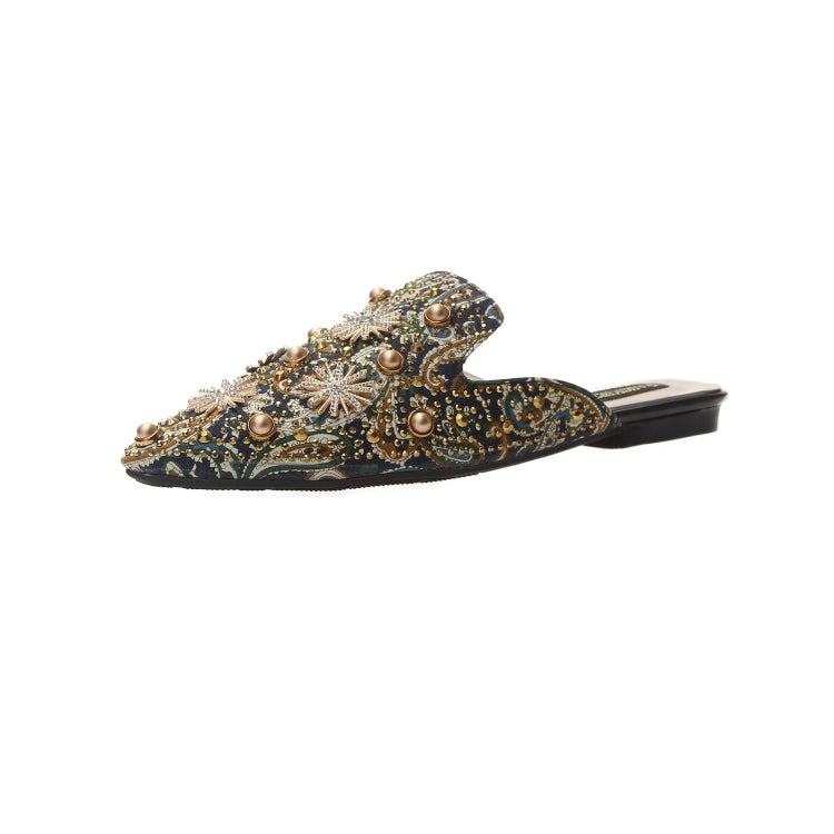 Rivet Embroidered Ethnic Style Sandals Slippers for Women