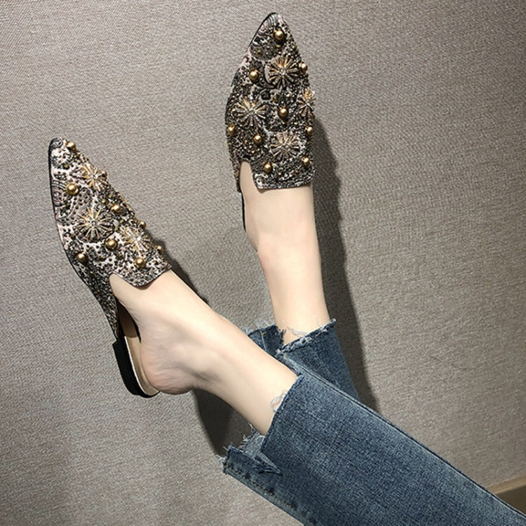 Rivet Embroidered Ethnic Style Sandals Slippers for Women