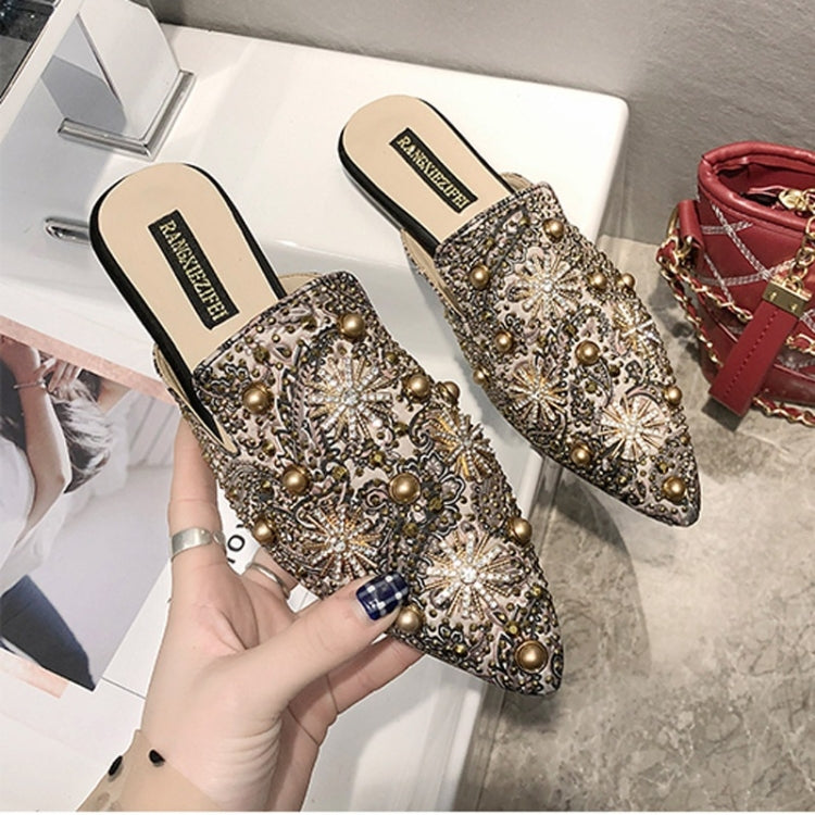 Rivet Embroidered Ethnic Style Sandals Slippers for Women
