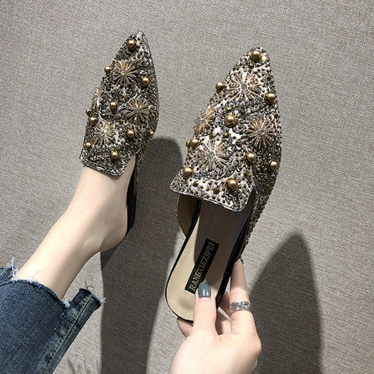 Rivet Embroidered Ethnic Style Sandals Slippers for Women