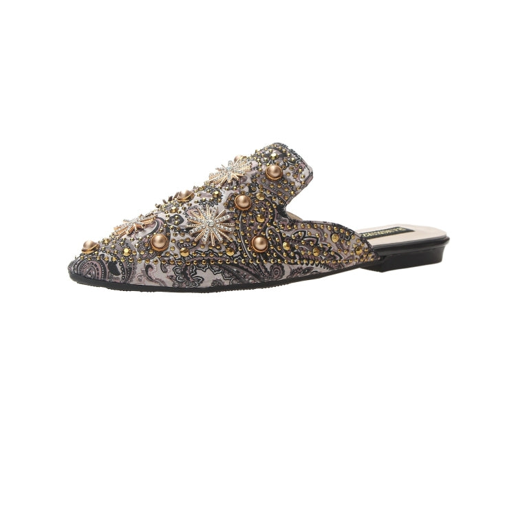 Rivet Embroidered Ethnic Style Sandals Slippers for Women