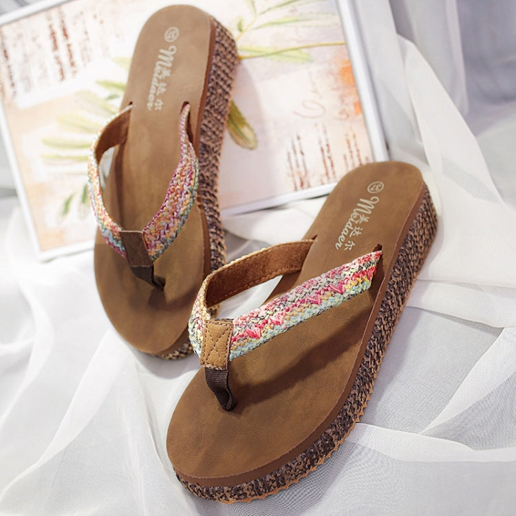 Fashion Muffin Bottom Ethnic Etyle Flip Flops for Women