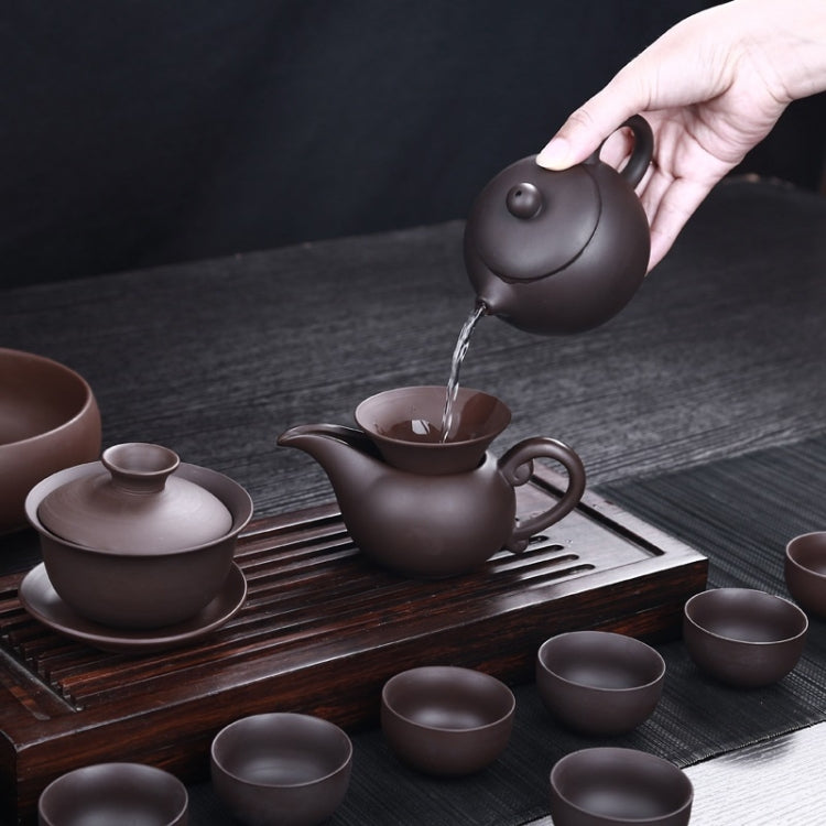 12 in 1 Black Purple Clay Ceramic Tea Set Kungfu Teapot Serving Cup Teacup Chinese Drinkware
