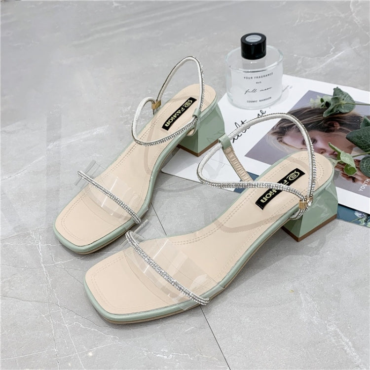 Fashion Thick Bottom Rhinestone Open Toe Sandals for Women