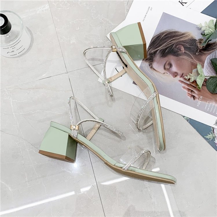 Fashion Thick Bottom Rhinestone Open Toe Sandals for Women