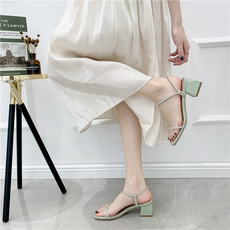 Fashion Thick Bottom Rhinestone Open Toe Sandals for Women