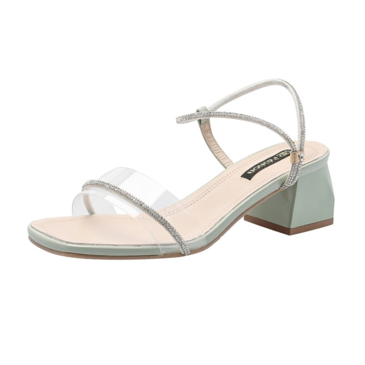 Fashion Thick Bottom Rhinestone Open Toe Sandals for Women