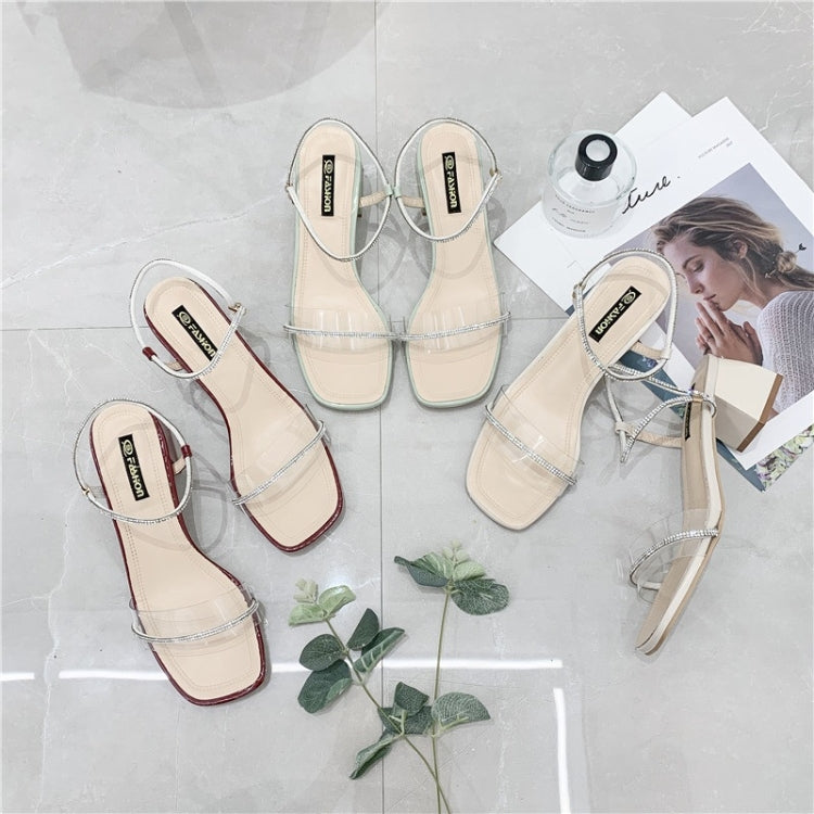 Fashion Thick Bottom Rhinestone Open Toe Sandals for Women