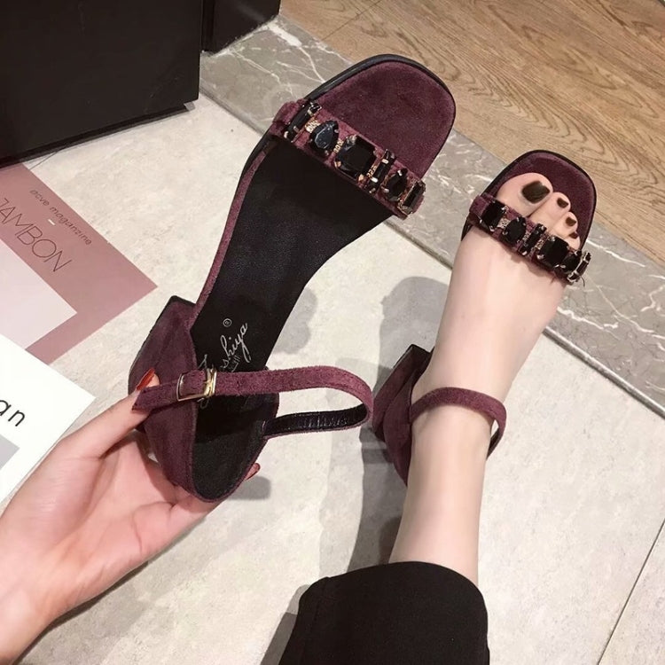 Fashion Suede Thick Heel Open Toe Sandals for Women