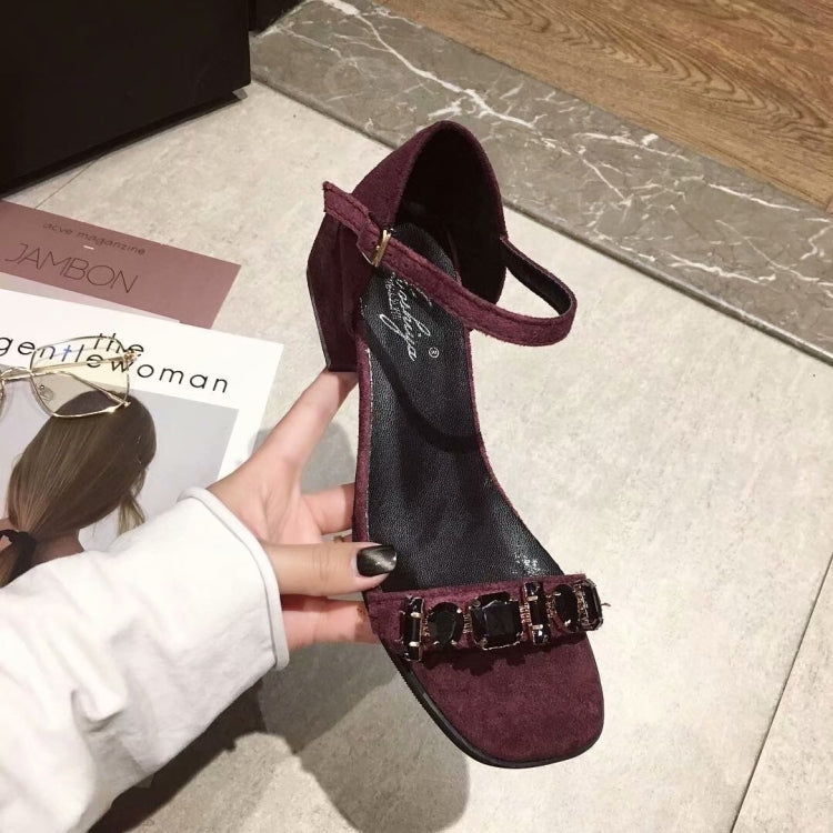 Fashion Suede Thick Heel Open Toe Sandals for Women