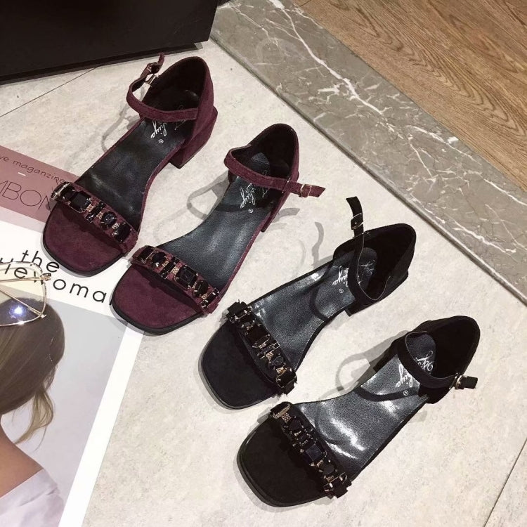 Fashion Suede Thick Heel Open Toe Sandals for Women