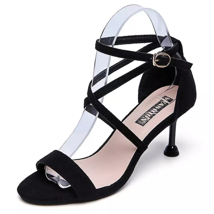 Fashion Suede Stiletto High Heel Open Toe Sandals for Women