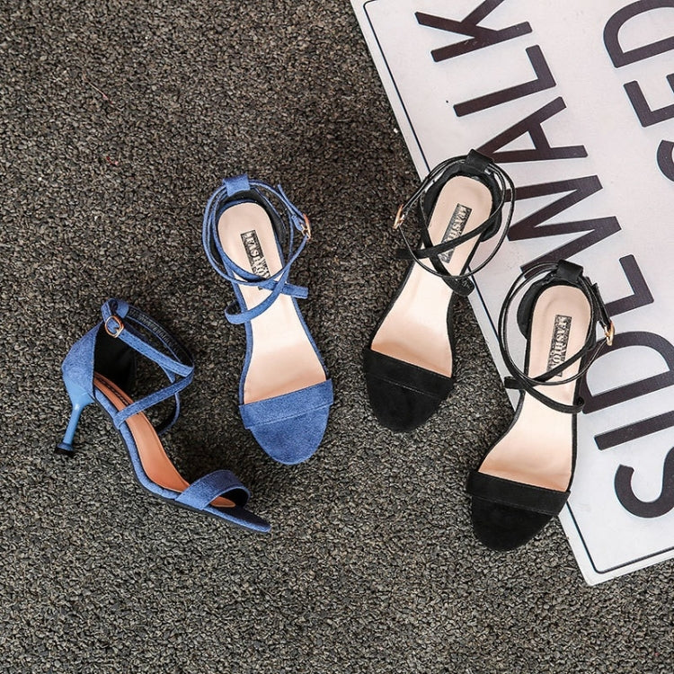Fashion Suede Stiletto High Heel Open Toe Sandals for Women