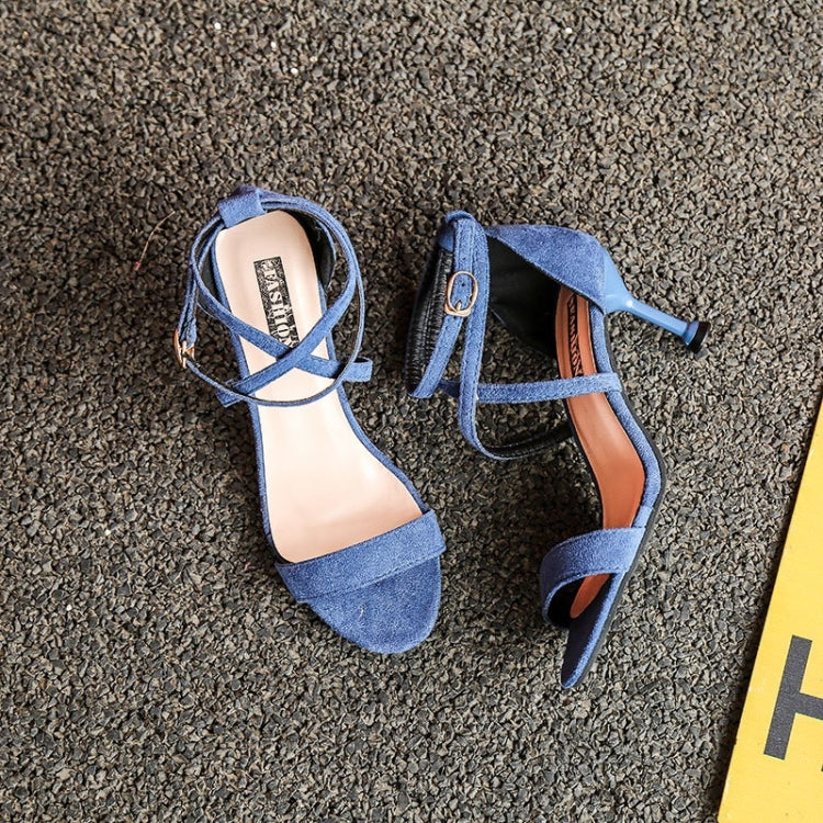 Fashion Suede Stiletto High Heel Open Toe Sandals for Women