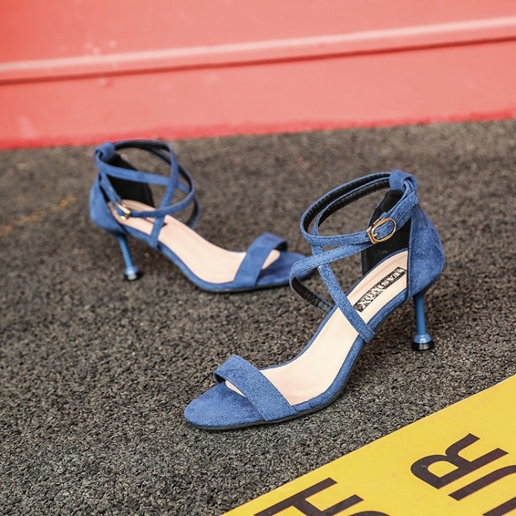 Fashion Suede Stiletto High Heel Open Toe Sandals for Women