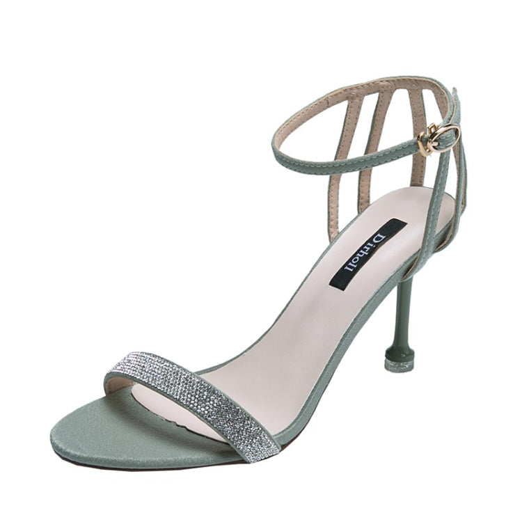 Fashion Stiletto High Heel Rhinestone Open Toe Sandals for Women