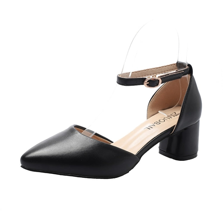 Simple Solid Color Thick Bottom Pointed Head Fashion Shoes for Women