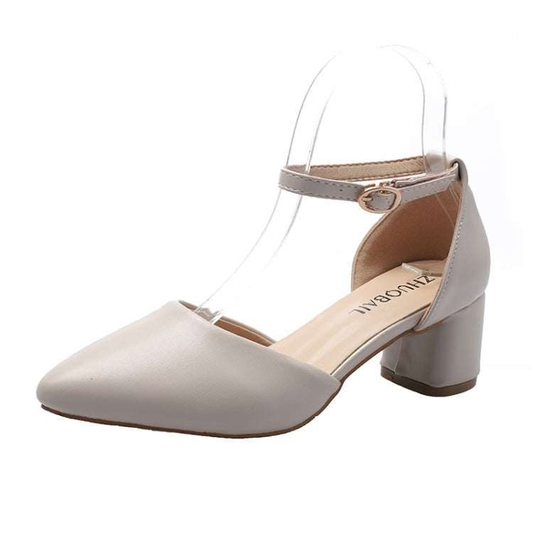 Simple Solid Color Thick Bottom Pointed Head Fashion Shoes for Women