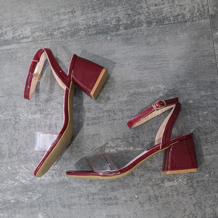Fashion Simple Thick Bottom Open Toe PU Sandals for Women