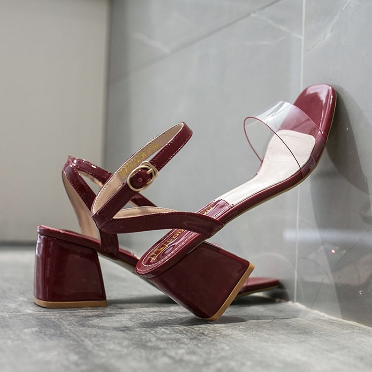 Fashion Simple Thick Bottom Open Toe PU Sandals for Women