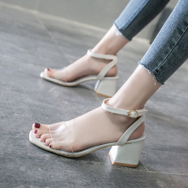 Fashion Simple Thick Bottom Open Toe PU Sandals for Women