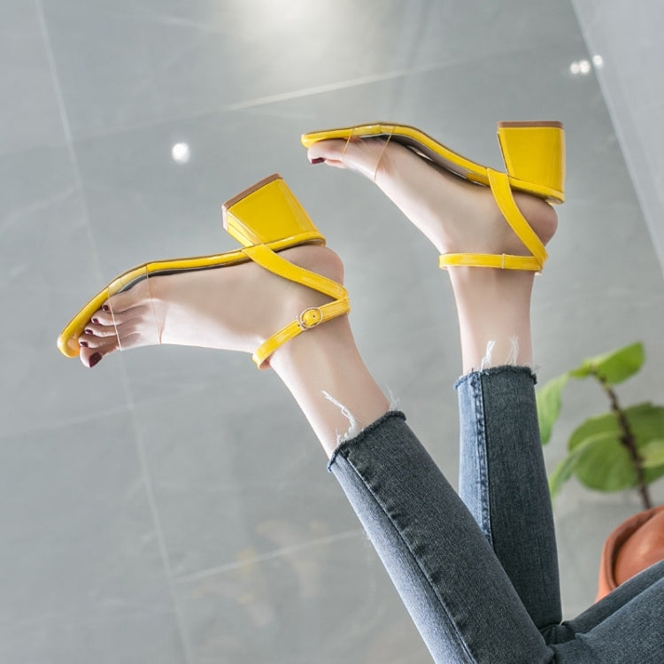 Fashion Simple Thick Bottom Open Toe PU Sandals for Women