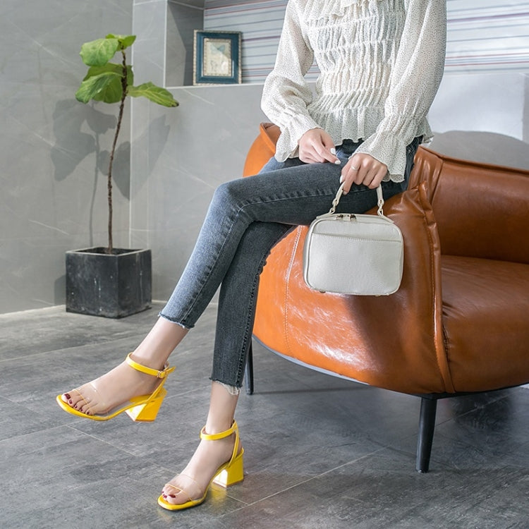Fashion Simple Thick Bottom Open Toe PU Sandals for Women