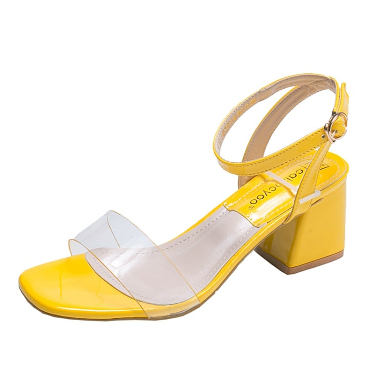 Fashion Simple Thick Bottom Open Toe PU Sandals for Women
